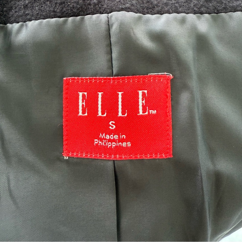 Elle Size Small Black Peacoat with Rose Detail Women's Jacket - Picture 8 of 8
